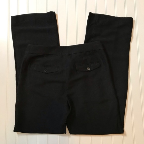 Loft Black Linen Straight Leg Pants Size 0 - Picture 7 of 8